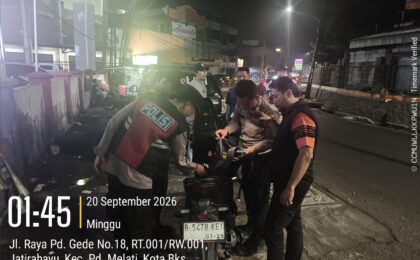 Jaga Jakarta On The Spot : Polsek Pondok Gede Lakukan Patroli dan Razia Dini Hari Jaga Situasi Tetap Aman