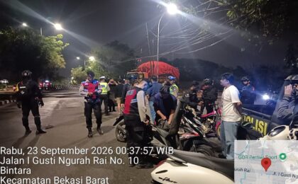 Jaga Jakarta On The Spot, Cegah Tawuran Polsek Bekasi Barat Gelar Razia dan Patroli