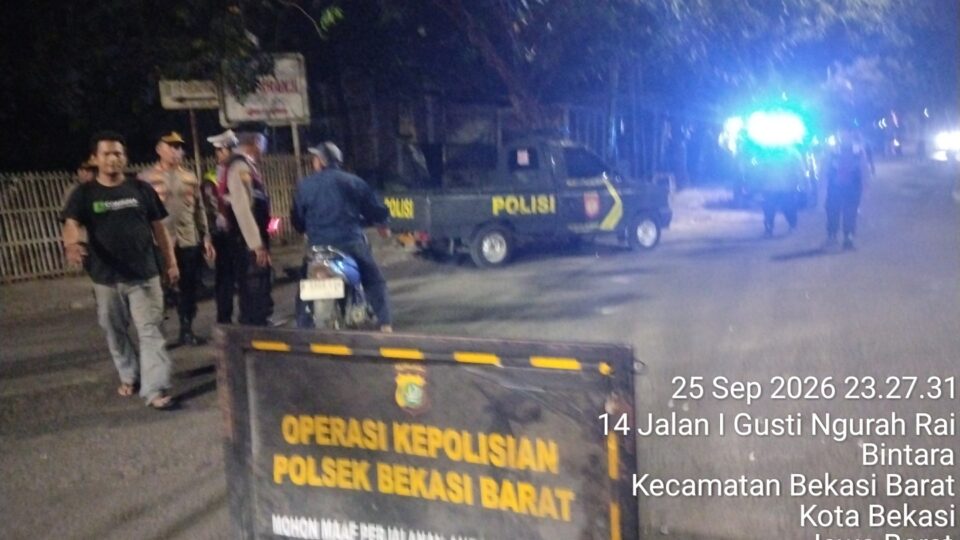 Jaga Jakarta On The Spot, Gelar Razia Stasioner dan Patroli Polsek Bekasi Barat cegah Kejahatan Jalanan