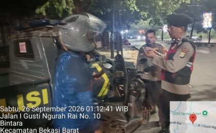 Jaga Jakarta On The Spot, Gelar Razia Stasioner dan Patroli Polsek Bekasi Barat cegah Kejahatan Jalanan