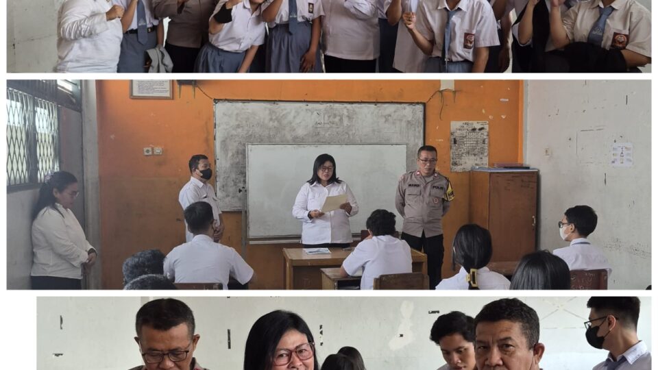 Polsek Bekasi Utara Sambangi SMK Flora, Beri Imbauan Kamtibmas dan Antisipasi Abu Vulkanik