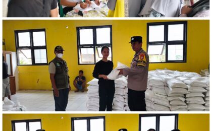 Polsek Pondokgede Amankan Penyaluran Bantuan Beras Bulog 10 Kg di Kelurahan Jatibening Baru