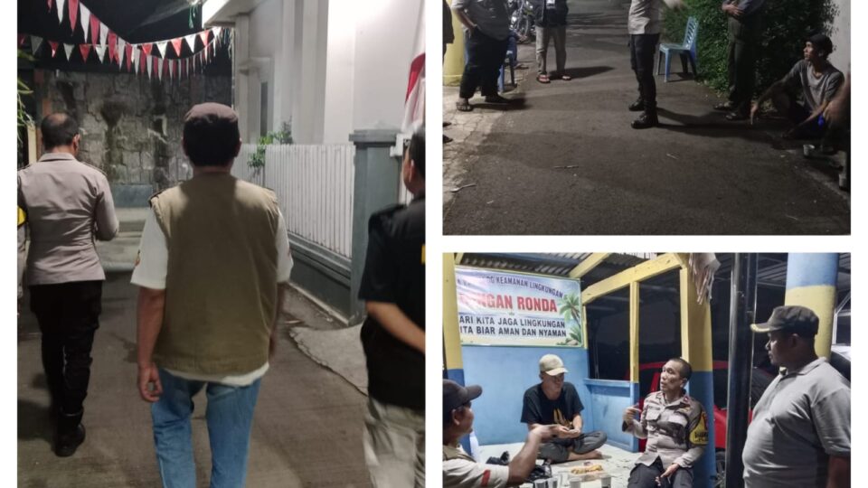 Bhabinkamtibmas Jatiwarna dan Pokdarkamtibmas Sambangi Pos Kamling Jalan Kecapi Hijau