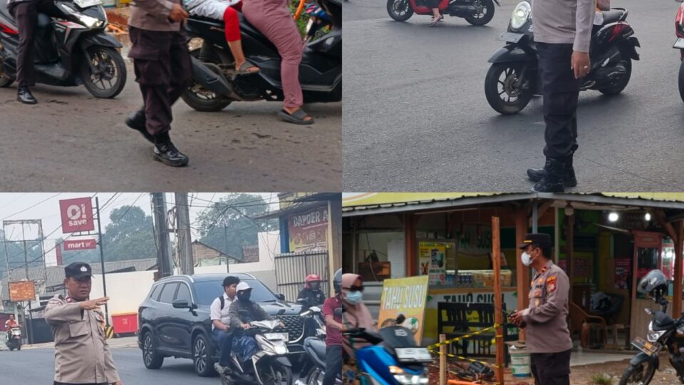 Polisi Bersama Masyarakat, Gatur Lalin Pertigaan Cimuning Mustikajaya Ramai Lancar